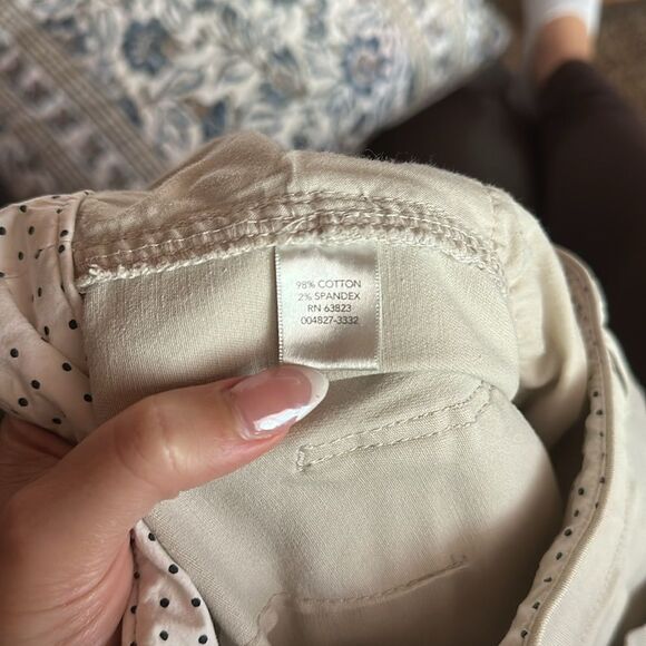 Christopher and Banks Beige Cropped Pants with Button Detail - Picture 5 of 7